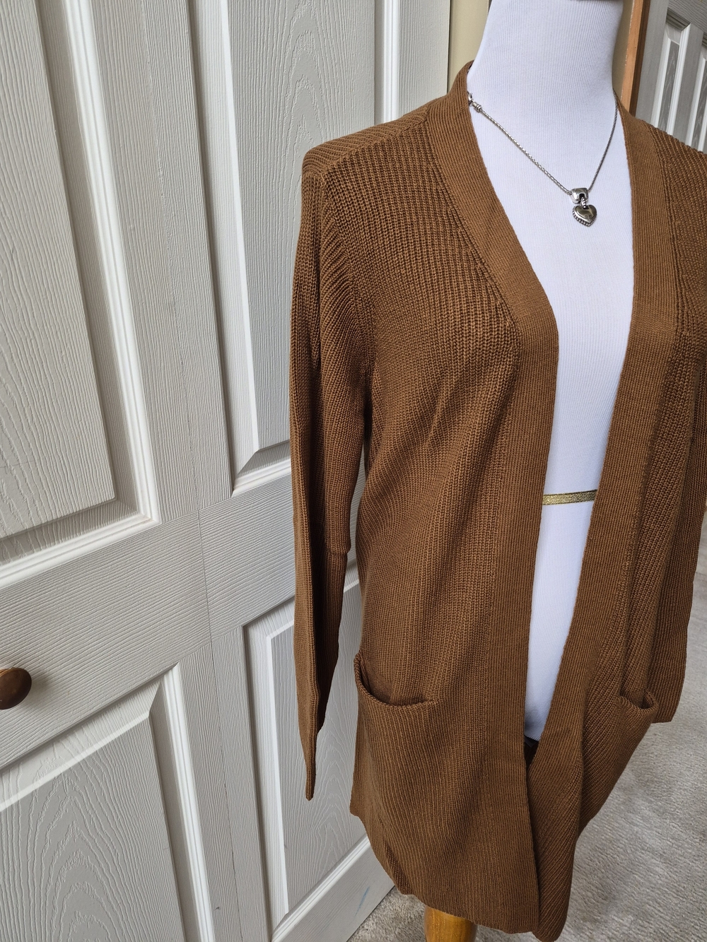 Old Navy Open-Front Cardigan Sweater - Cognac Brown - Picture 2 of 6